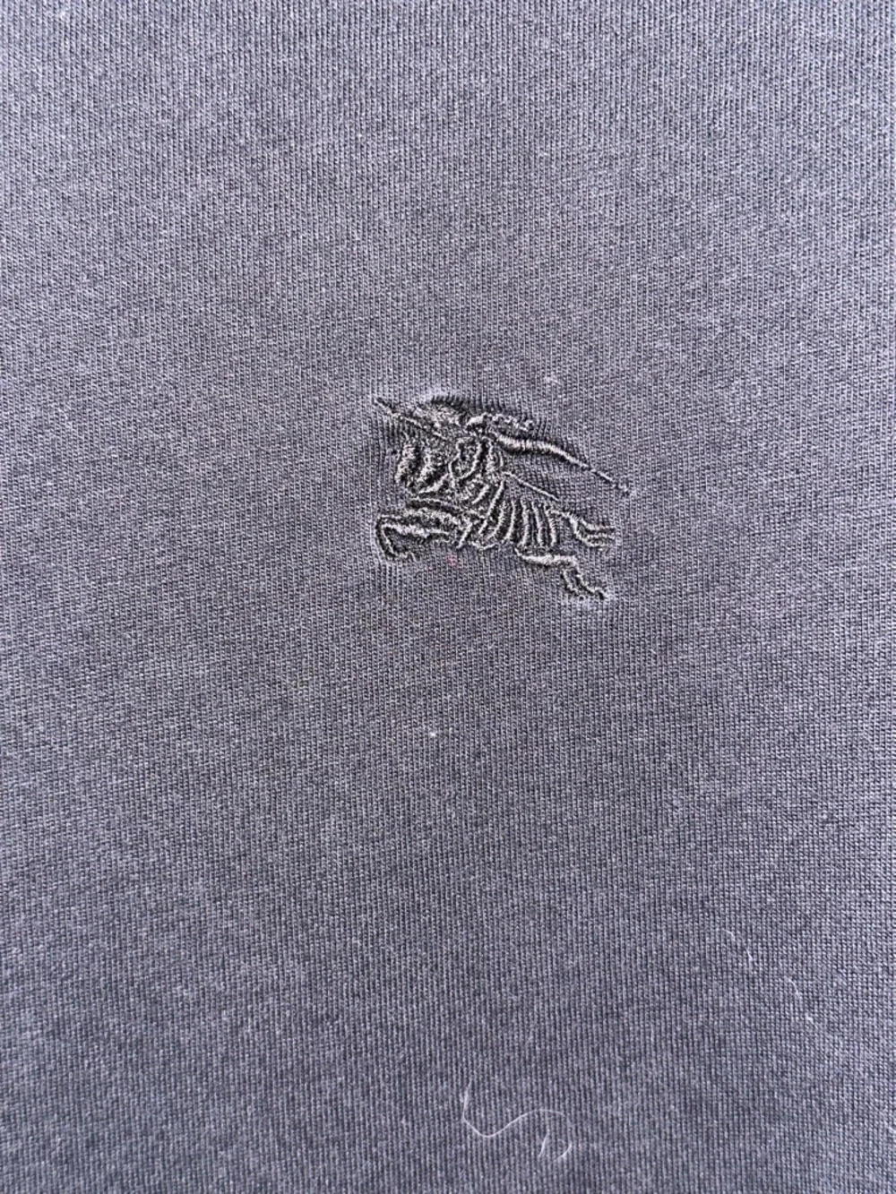 Burberry V-Neck T-Shirt Men’s Large Black Nova Check Trim Cotton Logo - Picture 3 of 5